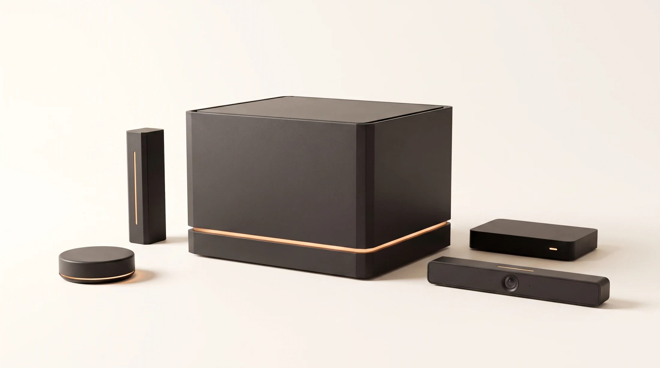Concept render of the ANVE appliance with its meeting, voice, network and vision add-ons