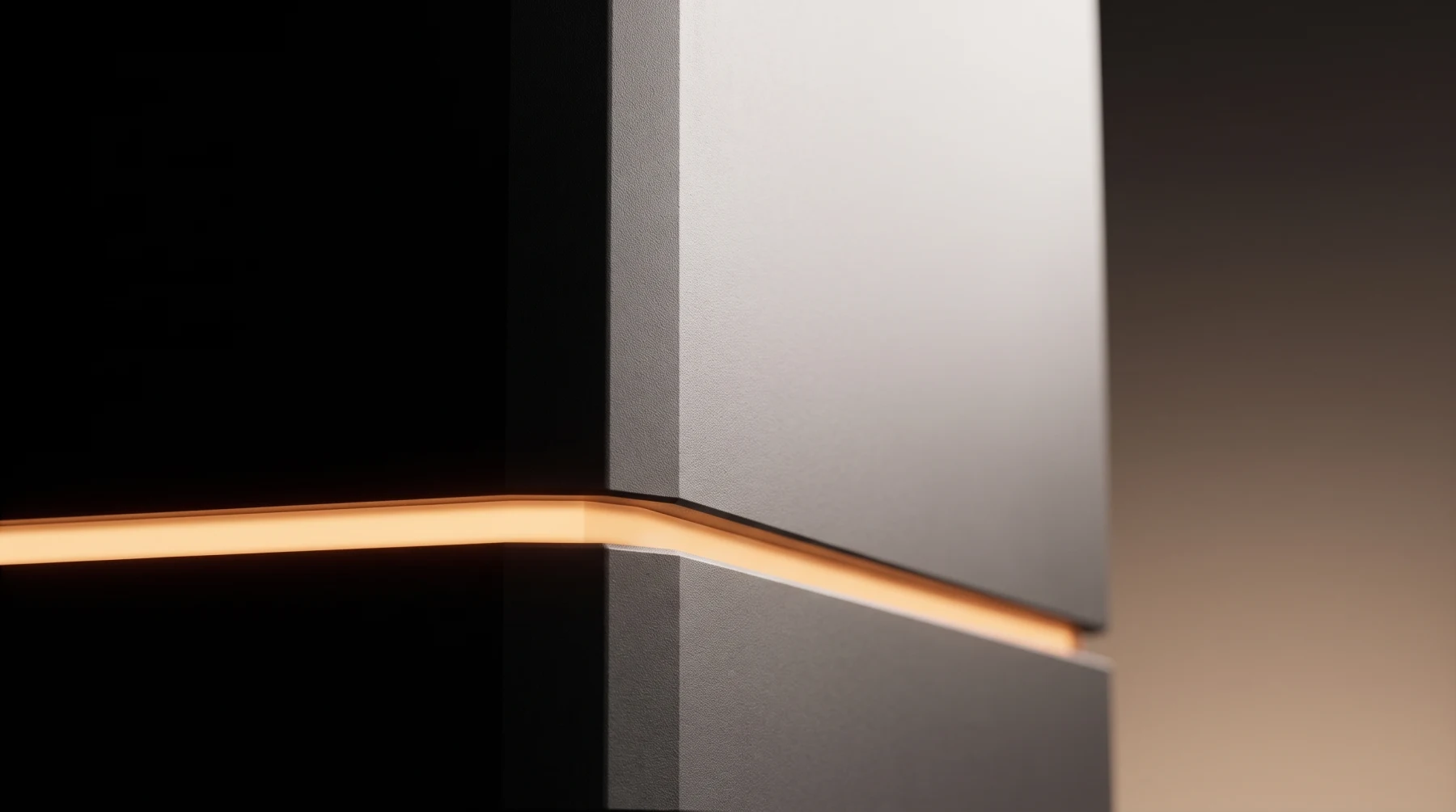 Macro concept render of the ANVE enclosure material and amber status light